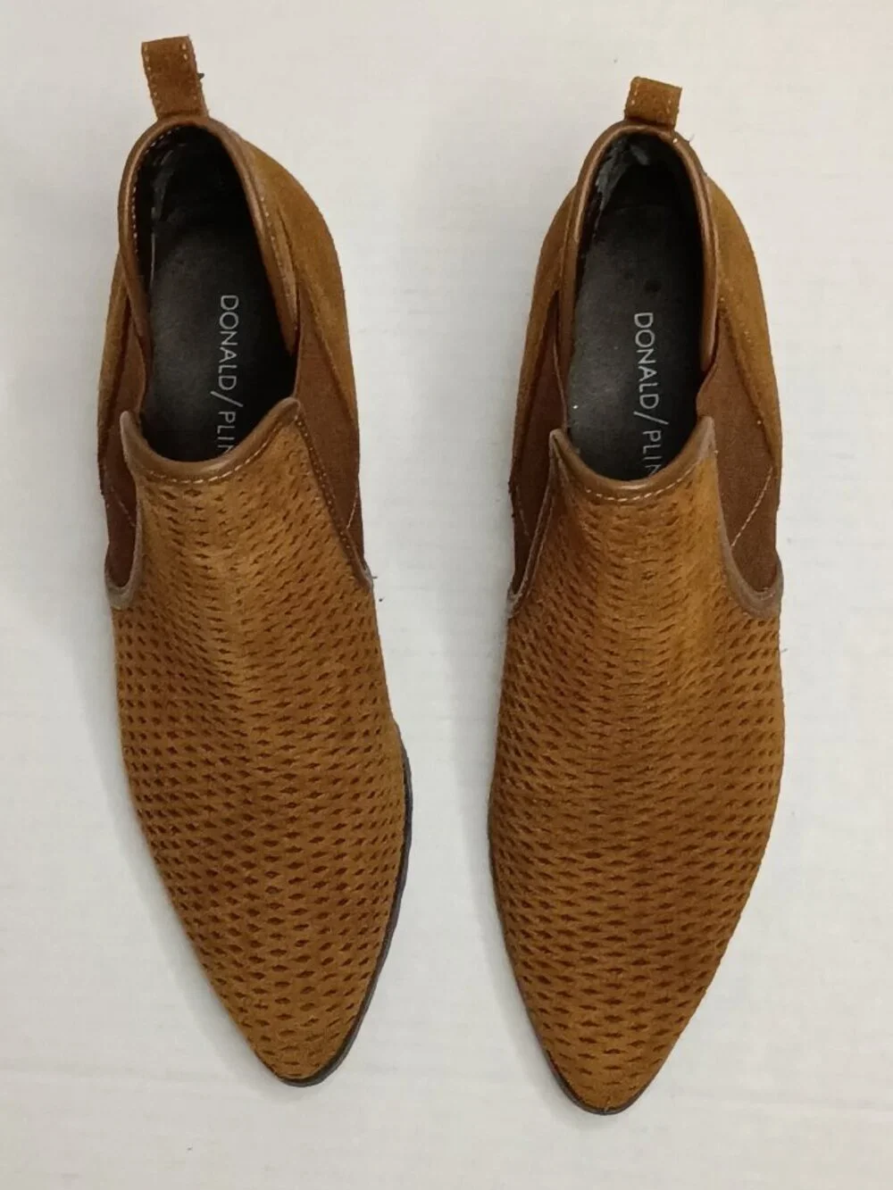 Donald Pliner Darla Tan Suede Perforated Ankle Booties Size 7M